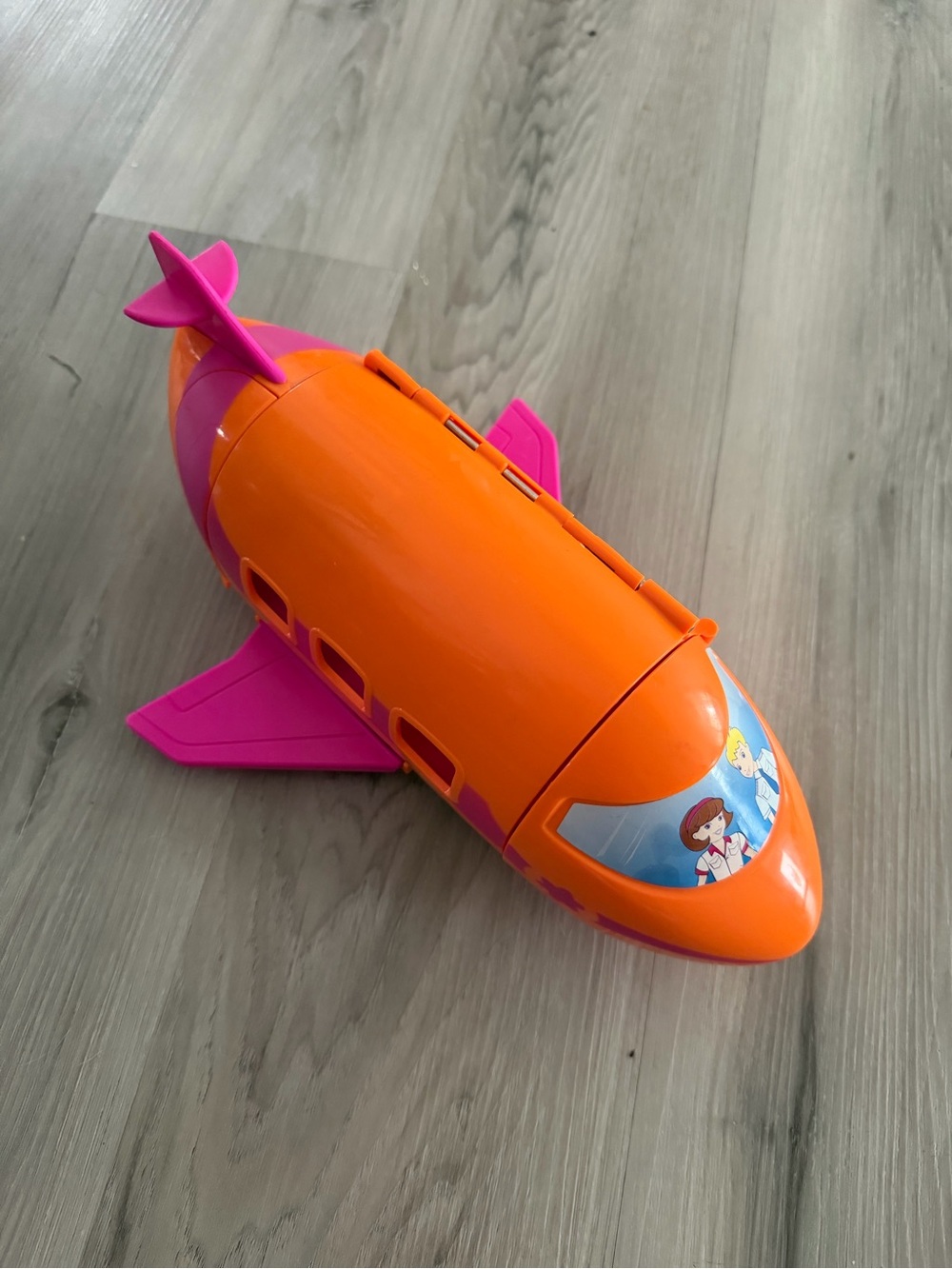 Kids Orange and Pink Toy Polly Pocket Airplane - Durable Play Plane